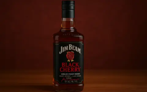 Butelka Jim Beam Black Cherry, idealna do przygotowania wyśmienitych drinków.