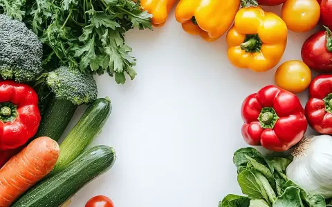 Kolorowe warzywa: papryki, pomidory, brokuły, cukinie, marchew, czosnek i zioła, tworzące ramkę. Idealne do potraw z bogatym smakiem umami.