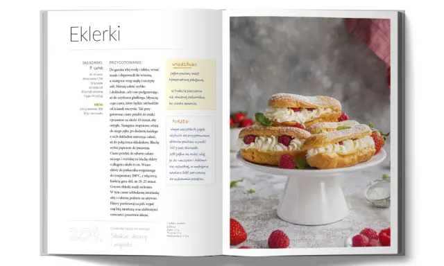 Pyszne eklerki z bitą śmietaną i owocami – idealny comfort food na słodkie popołudnie.