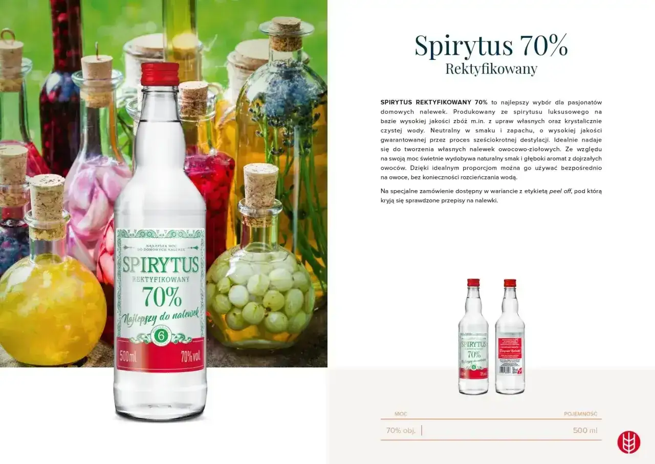 Butelka spirytusu 70% wśród domowych nalewek. Idealny do tworzenia własnych, owocowych trunków. Wódka do spirytusu czy spirytus do wódki? Tu odpowiedź jest jasna!